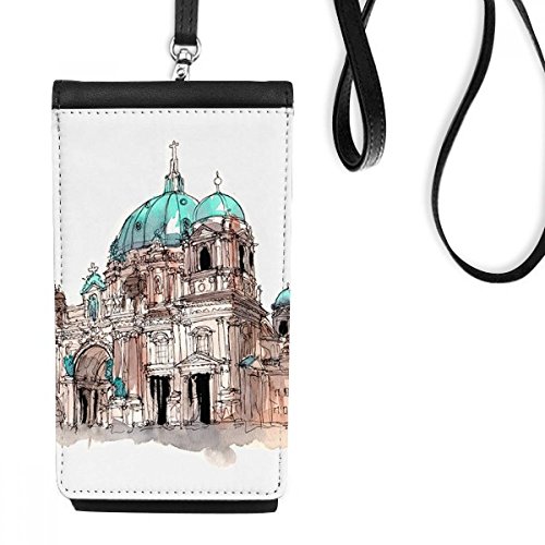 Sac téléphone suspendu anti-perte pochette en cuir contre le vol
