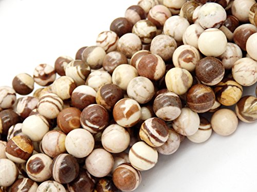 Gemstone Beads For Jewelry Making, Sold Per Bag 5 Strands Inside, Australia Zebra Jasper 10Mm #TOP2