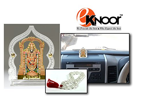 Eknoor Car Dashboard Idol- Goldplated- Acrylic Base Bala ji Idol for Car Dashboard, Puja Ghar and Offices, 4 cm x 8 cm x 6.5 cm