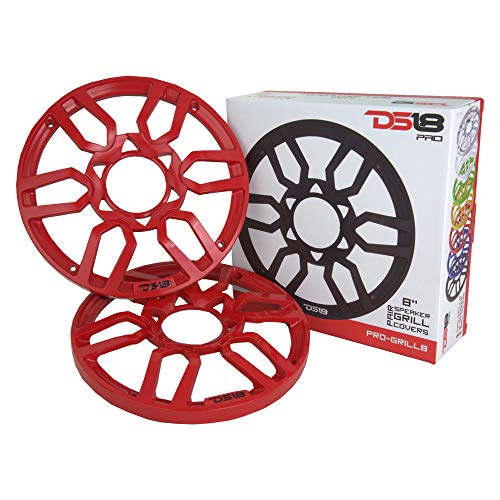 Ds18 Pro-Grill8 Speaker Cover - 8-Inch Car Audio Plastic Universal Speaker Grill Cover, Cover And Protect Your Speakers - Red - Set Of 2 #TOP1