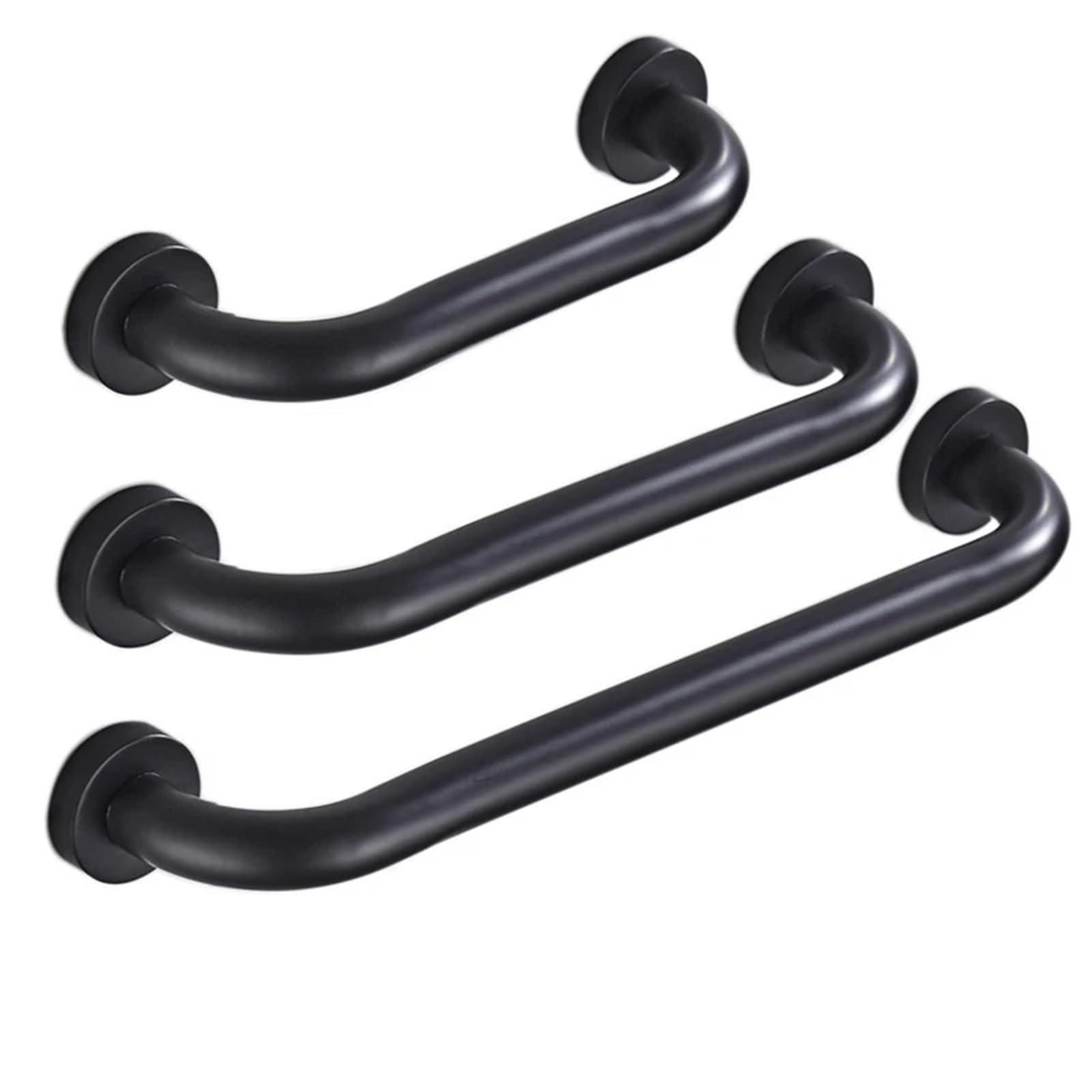Pasamanos de Ducha Negros, Barra de Seguridad para baño para Personas Mayores, pasamanos para discapacitados, asideros de baño (30 cm)