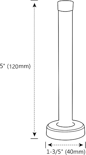 Vista 5 de Topes de puerta, tope de puerta de 5 pulgadas de largo, montado en la pared, topes de puerta de acero inoxidable cepillado satinado puntas