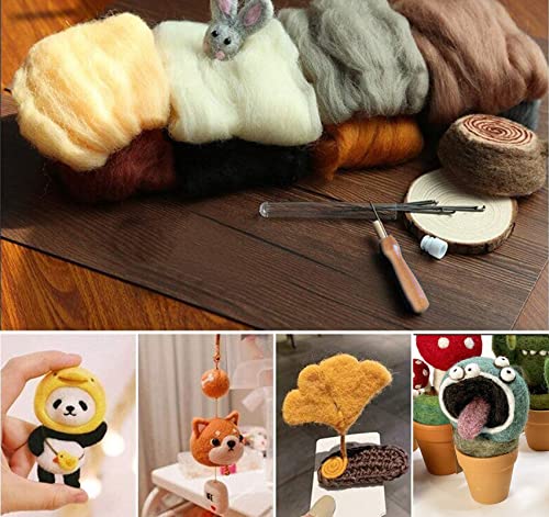 Image of Lemonfilter 20 Colors Wool Roving 10g per, 7.05oz Total Needle FeltingWool DIY Craft (Pack of 2)