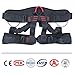 X XBEN Climbing Harness, Protect Waist Safety Harness Gear, Wider Half Body Harness for Roofing Fire Rescuing Rock Climbing Rappelling Tree Climb Red