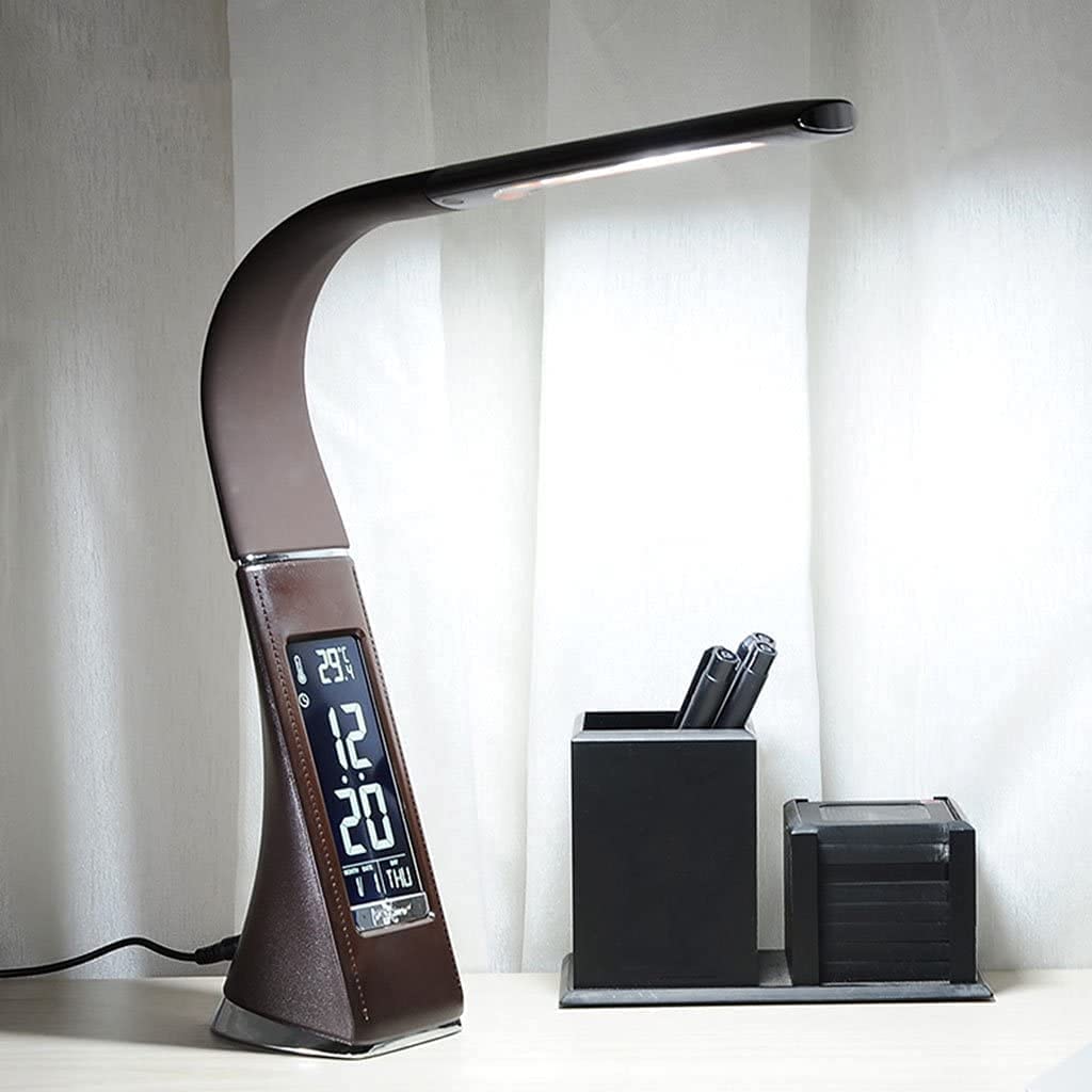 YOZONKY LED Business Desk Lamp with Touch On/Off Switch | Student Study Lamp with Children Eye Protection | Office Desk Lamp, Flexible Neck, Leather Rite Like Finish Lamp (1 Pcs-Multicolor)