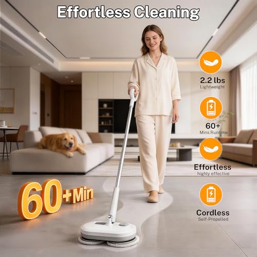 Balai serpillère électrique sans fil 220 tr/min sol stratifié vinyle - 3