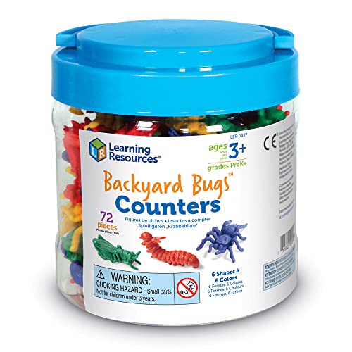 Image of Learning Resources Backyard Bugs Counters - 72 Pieces, Ages 3+ Counting and Sorting Toys for Toddlers, Preschool Learning Toys