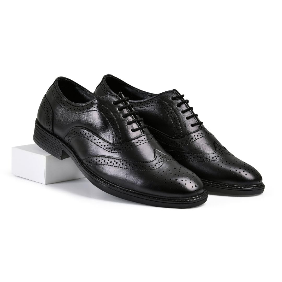 Chardonnay Men's Brogue Leather Formal Shoes | Comfortable Cushioned Office Dress Shoes