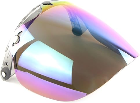 Open Face Helmet Visor Motorcycle Helmet Bubble Lens 3-Snap Bubble Wind Shield Visor