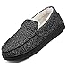 Mishansha Pantoufles Homme Femme Hiver Chaudes Mocassin Chaussons Confortable Peluche Mousse à Mémoire de Forme Pantoufle Intérieur Extérieur,Noir 45