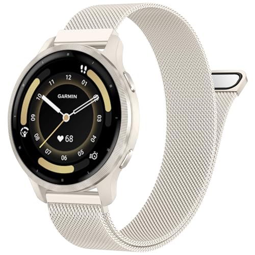 20mm ���^���o���h Garmin Vivoactive 6/Vivoactive 5/3 �E�H�b�`�o���h �X�e�����X�X�`�[�� ���b�V���X�g���b�v ���X�g�o���h Venu Sq 2/ Forerunner 55/245/ Galaxy Watch 7 6