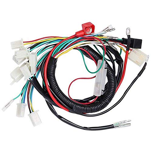 Complete Electrics Stator Coil CDI Wiring Harness Solenoid Relay Spark Plug for 4 Stroke ATV 50cc 70cc 110cc 125cc Pit Quad Dirt Bike Go Kart Scooter Moped Parts Complete Wiring Harness by TOPEMAI