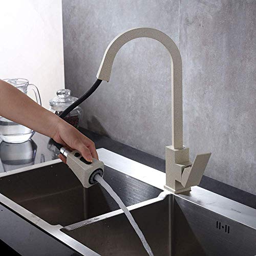 Robinets de cuisine extractibles multifonctionnels carrés mitigeur d'évier - 7