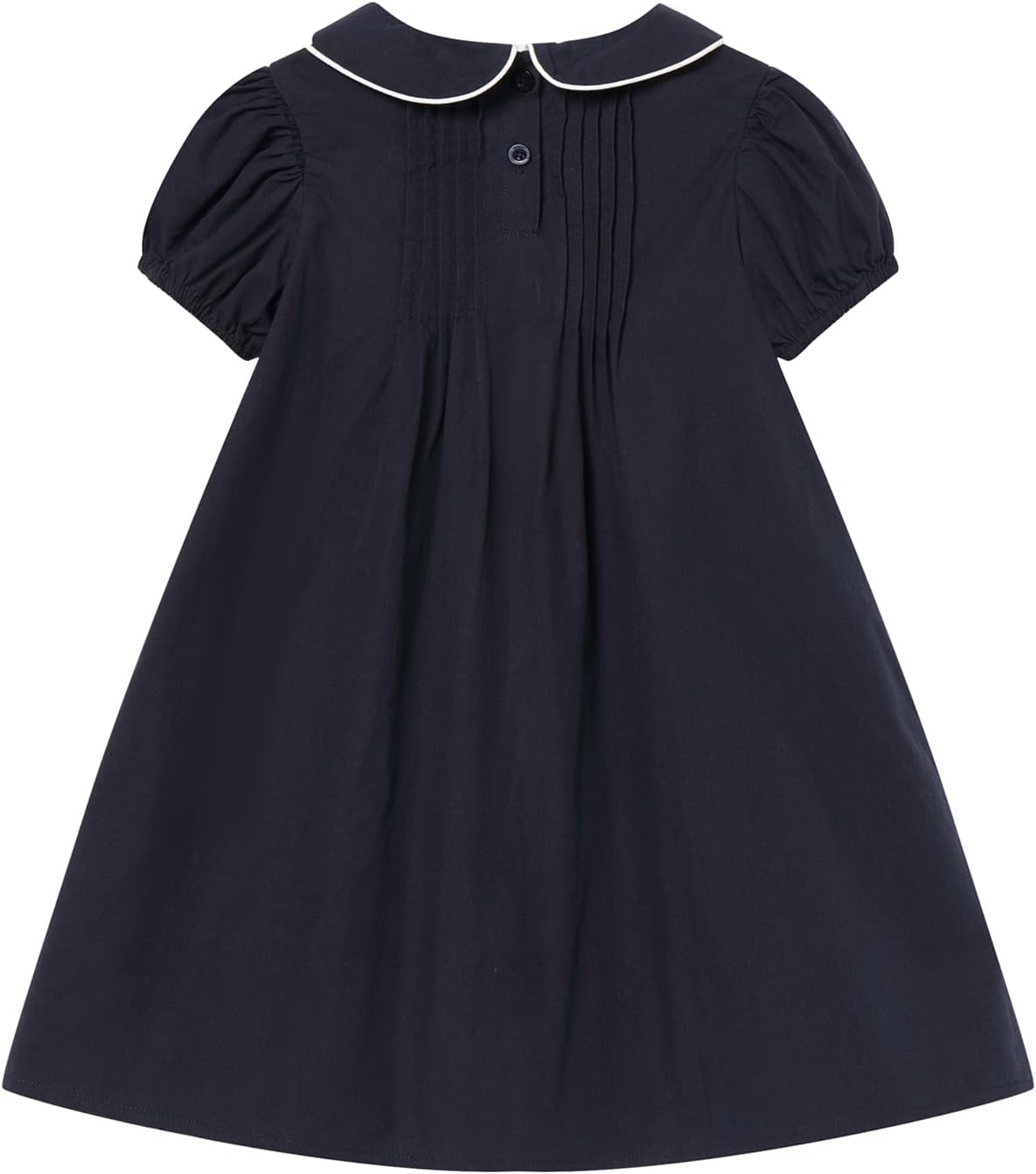 Mud Kingdom Girl Peter Pan Collar Dress Short Puff Sleeve School Uniform Summer Casual - Image 3