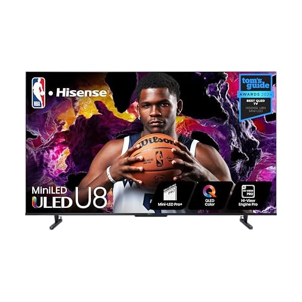Hisense 55-Inch Class U8 Series Mini-LED ULED 4K UHD Google Smart TV (55U8N, 2024 Model) – QLED, Native 144Hz, Full Array Local Dimming, Game Mode Pro, Alexa Compatibility
