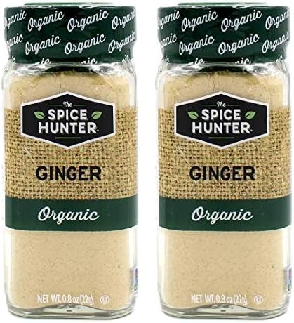 The Spice Hunter Jengibre, molido, orgánico, tarro de 0.8 onzas (paquete de 2)