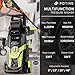 2026NEW Pressure Power Washer 4500PSI with 4 Quick Connect Nozzles, Inlet Hose & Filter, Foam Cannon for Cars/Fences/Driveways/Patios/Home Cleaning, Green