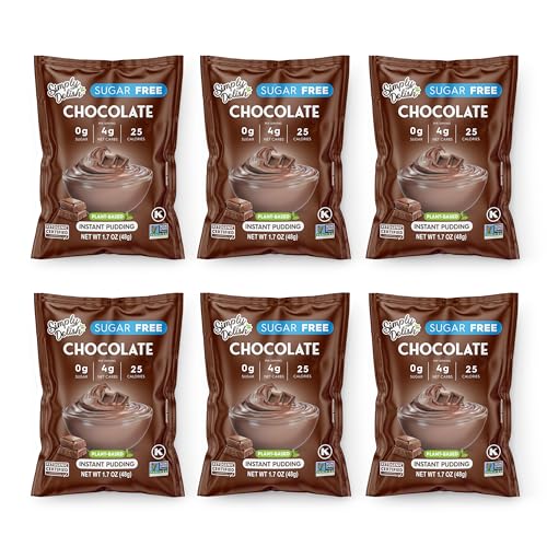 Image of Simply Desserts Chocolate Instant Pudding, Sugar-Free, 6-Pack - Healthy Dessert, Keto Snacks, Vegan & Diabetic-Friendly, Kosher, 1.7 Oz Ea