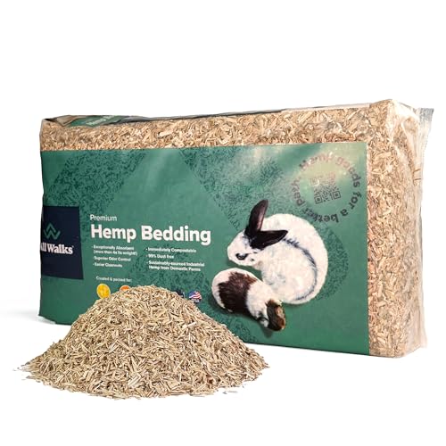 All Walks | Hemp Bedding for Small Animals 18.5L (3.7 LBS) | Low Dust, Odor Control, Highly...