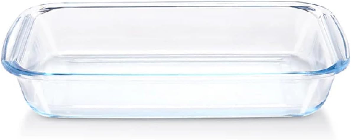 BOROSIL RECTANGULAR BAKING DISH 2.2 Liter | Borosilicate Oven Proof, Roasting Pan, Casserole Baking Dish, Heatproof Kitchen Cookware & Family-Size Serving Tray, DSHEX0044