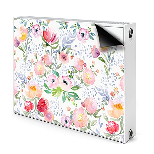 Cache aération magnétique vert Decormat 90x60cm fleurs pastels - 2