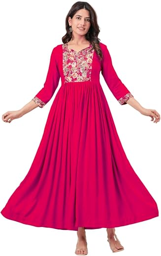 Siya Rayon Women's Anarkali Maternity Feeding Kurta/Kurti with Zipper| Comfortable &amp; Elegant Pre and Post Pregnancy Kurti ...