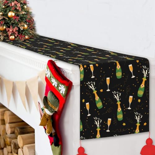 Chemin de table de Noël avec pompon décoration de table de fête cuisine interior 152cm - 7