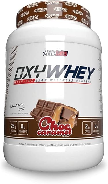 EHPlabs OxyWhey Lean Whey Protein Powder - 25g of 100% Pure, Lean, Non-GMO Whey Protein Blend, Post Workout Fitness & Nutritional Shakes, Smoothies, Baking & Cooking - 27 Serves (Chocolate Caramel)