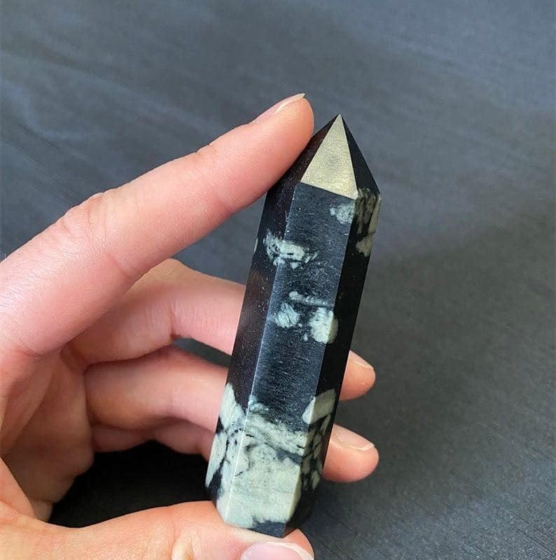 Natural Chrysanthemum Stone Healing Crystal Wand Point 65mm-75mm for Fengshui Decoration 3pc