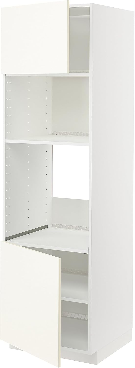 ProTuning METOD Hi cb f oven/micro w 2 drs/shelves, white/Vallstena white, 60x60x200 cm