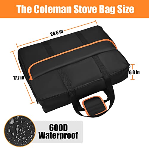 Amerbro Coleman Stove Carrying Case, Coleman Stove Bag Compatible With Coleman Gas Camping Stove, Camp Chef Everest 2 Burner Stove Camp Stove Carry Case - 24.5 X 6.8 X 17.7In #TOP5