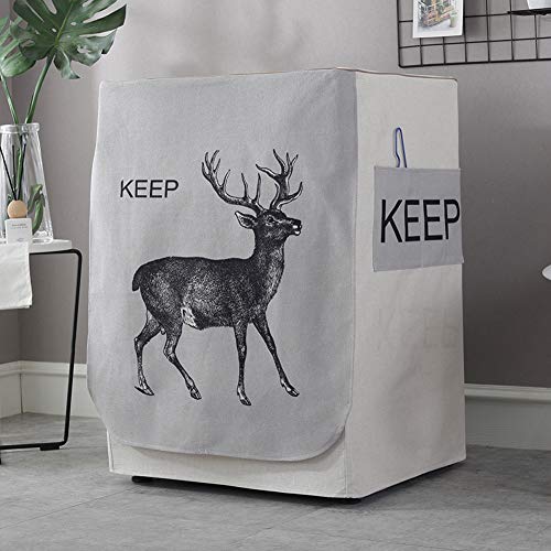Anti Staub Wasserdichter Reißverschluss Waschmaschine Trockner Abdeckung Schutzhülle Schutzhaube, Hirsch Laufen 60X60X83Cm,A