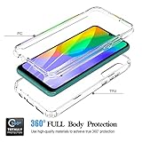 Gufuwo Case for Huawei Y6P Case, MED-LX9 Case with Tempered Glass Screen Protector, Clear 360 Full Body Protection Hard Shell+Soft TPU Bumper Shockproof Cover Cases for Huawei Y6P (Clear) - Image 3