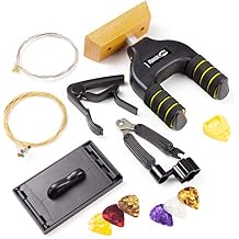 RockJam Guitar Accessory Kit with Hanger, Capo, String Winder, Fret Cleaner, Spare Strings & Lessons