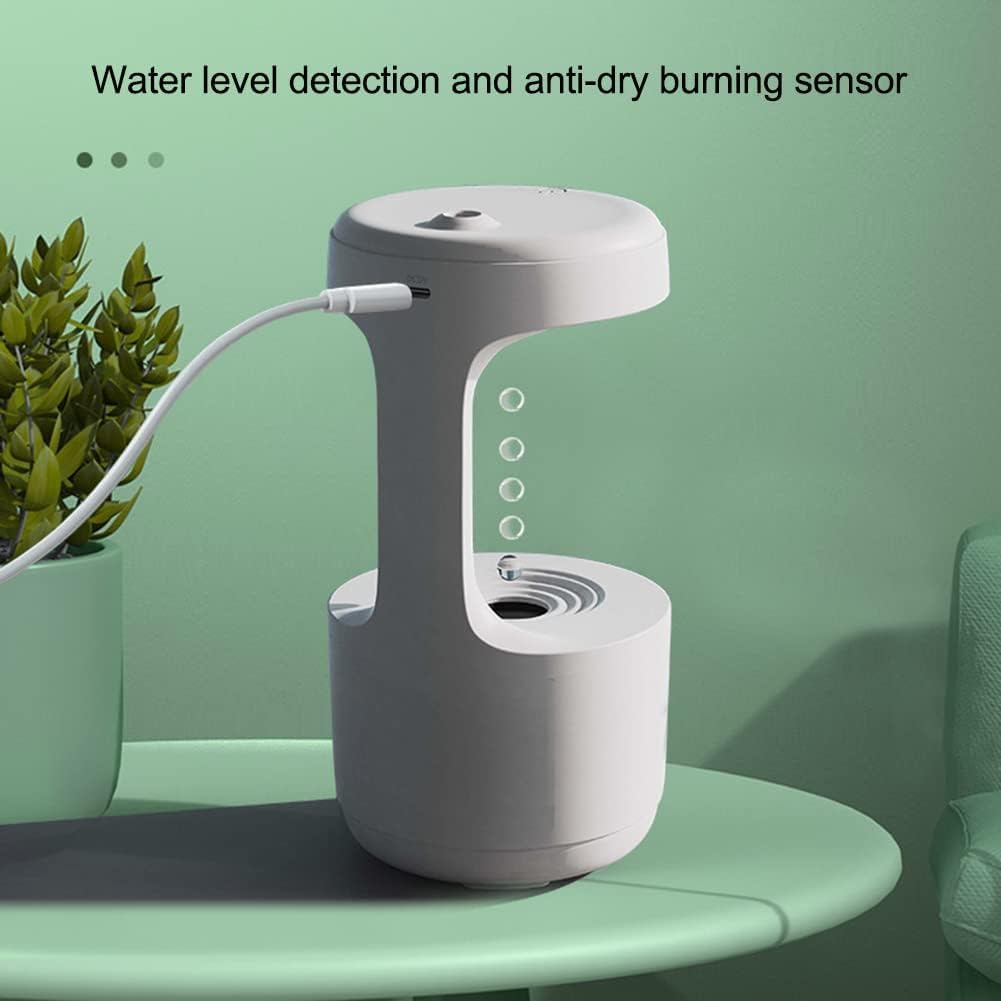 Nawilżacz powietrza USB, 800 ml, chłodna mgiełka, nawilżacz antygrawitacyjny, nawilżacz kropelkowy, nawilżacz na biurko, wyświetlacz LED do domu, biura, sypialni, podróży, wypełniacz nawilżacz