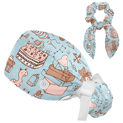 Bonnet de travail Happy Birthday pour retenir les cheveux longs