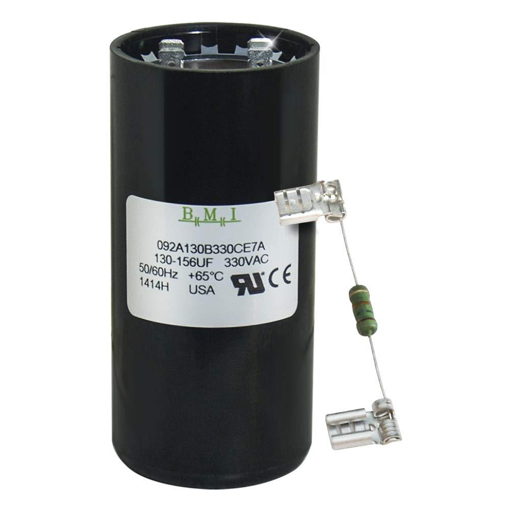 130-156 uF x 330 VAC - BMI/USA Start Capacitor # 092A130B330CE7A with Bleed Resistor