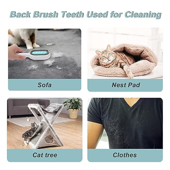 Water Brush for Cats Dogs, 4 in 1 Pet Grooming Bath Brush, 2 in 1 Cleaning Brush Cat, Wet Cat Comb, Pet Hair Removal Comb with Water Tank, Sticky Brush 2.0 (Towels Not Included)-ZpmyJgD4