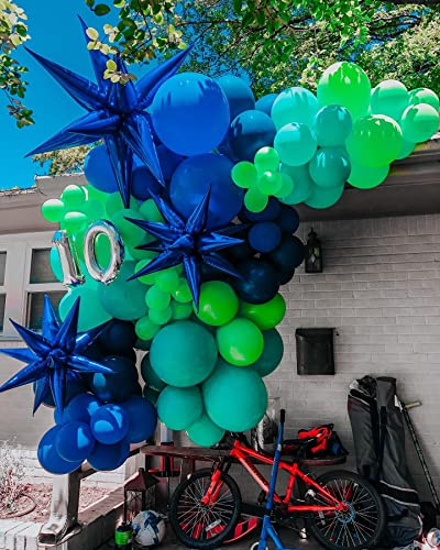 Image of 3pcs 26inch 3D Explosion Star foil balloon, Blue Foil Cone Star burst Balloons for Birthday Wedding New Year Party Event