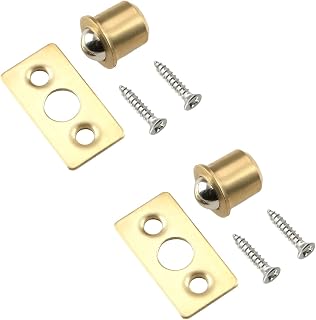 Juvielich 10Pcs Door Ball Catch Hardware Adjustable Ball Catch French Door Ball Catch Closet French Door Ball Catch 0.31" Dia Brass Tone
