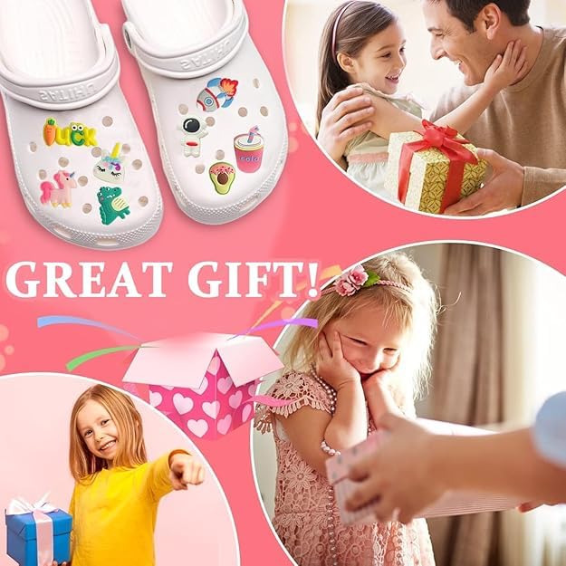 Image of 30Pcs Clog Slippers Charms for Shoes - Assorted Cartoon Rubber Charms for Women Footwear, for Kids Boys, for Women - Fashionable and Casual Clog Decorations for Girls