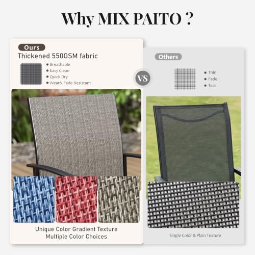 Image of MIXPATIO 7pc Patio Dining Set, 60 inch Rectangle Metal Table, 6 Brown Chairs