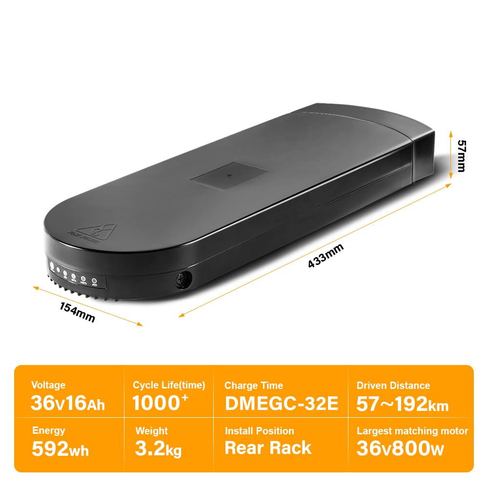 SEASON Tianneng Ebike Batterie 36V 13Ah / 16Ah Lithium-ION TNLi-ITR Pedelec Batterie de vélo électrique pour VAUN MiFA Fischer