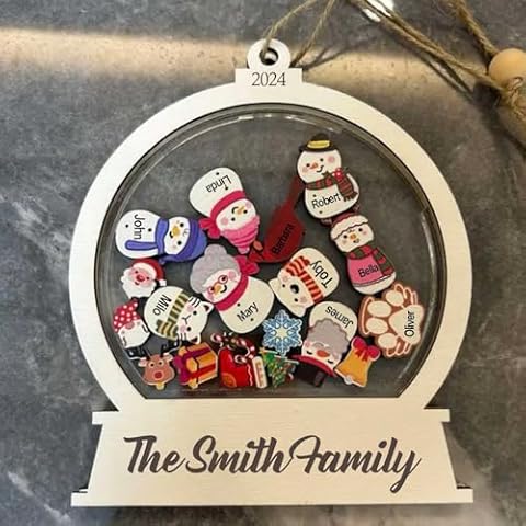 Bemaystar Personalised Christmas Bauble with Snowman Cover