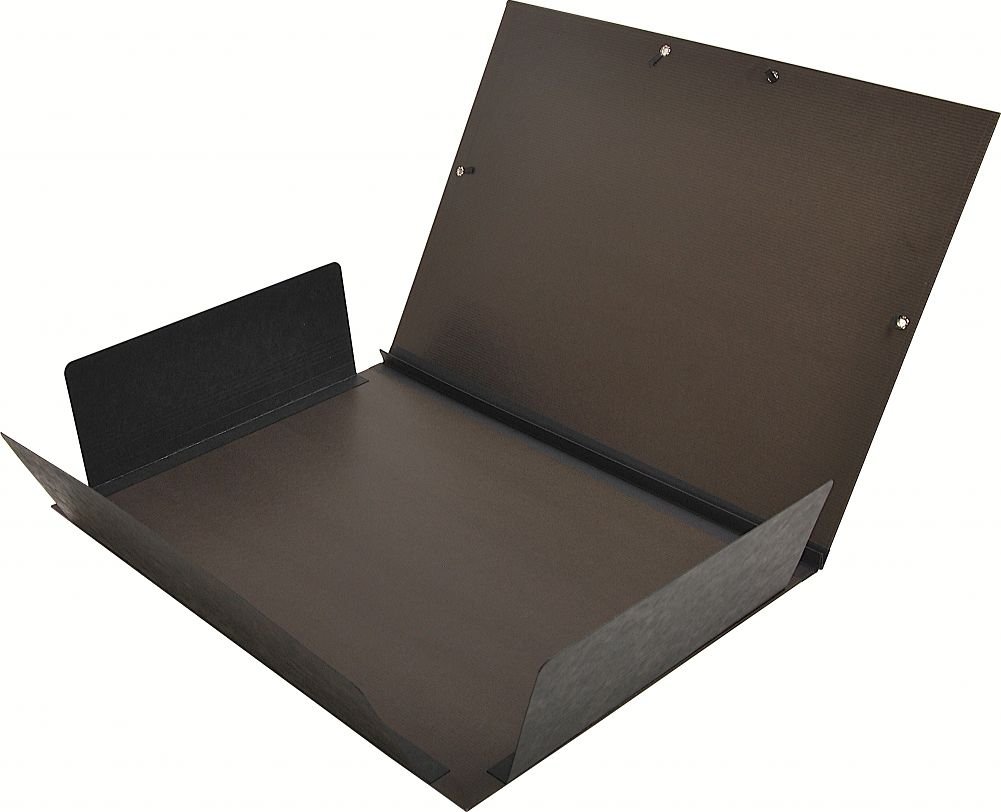 Clairefontaine 48015C Zeichenmappe Kraft Verge mit Gummizug und innenklappen rücken 30 mm, Din A3, innen: 29.7 x 42 cm, außen: 32 x 45 cm, schwarz