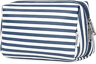 Narwey Small Makeup Bag for Purse Vegan Leather Travel Makeup Pouch Mini Cosmetic Bag Zipper Pouch for Women and Girls (Black)
