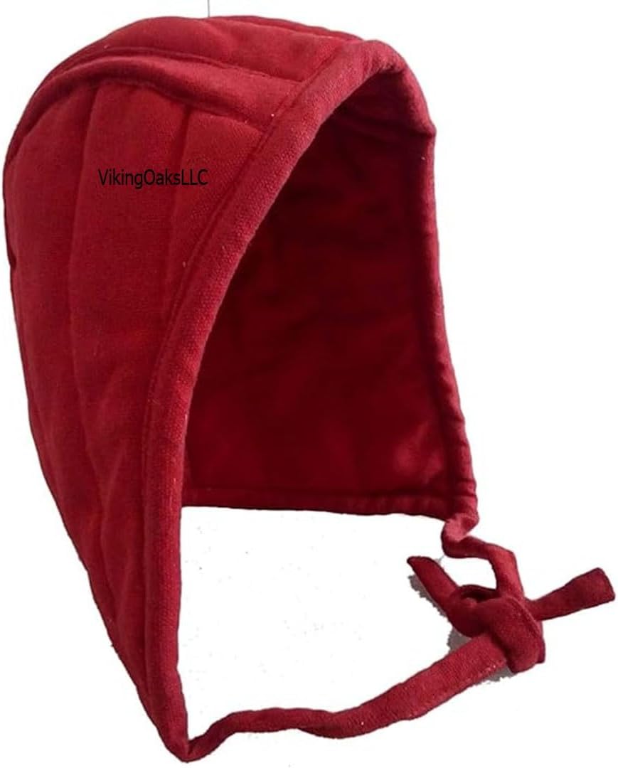 Medieval Quilted Canvas Cotton Padded Arming Cap Protector Under Armor Chainmail Coif for LARP, Renfair