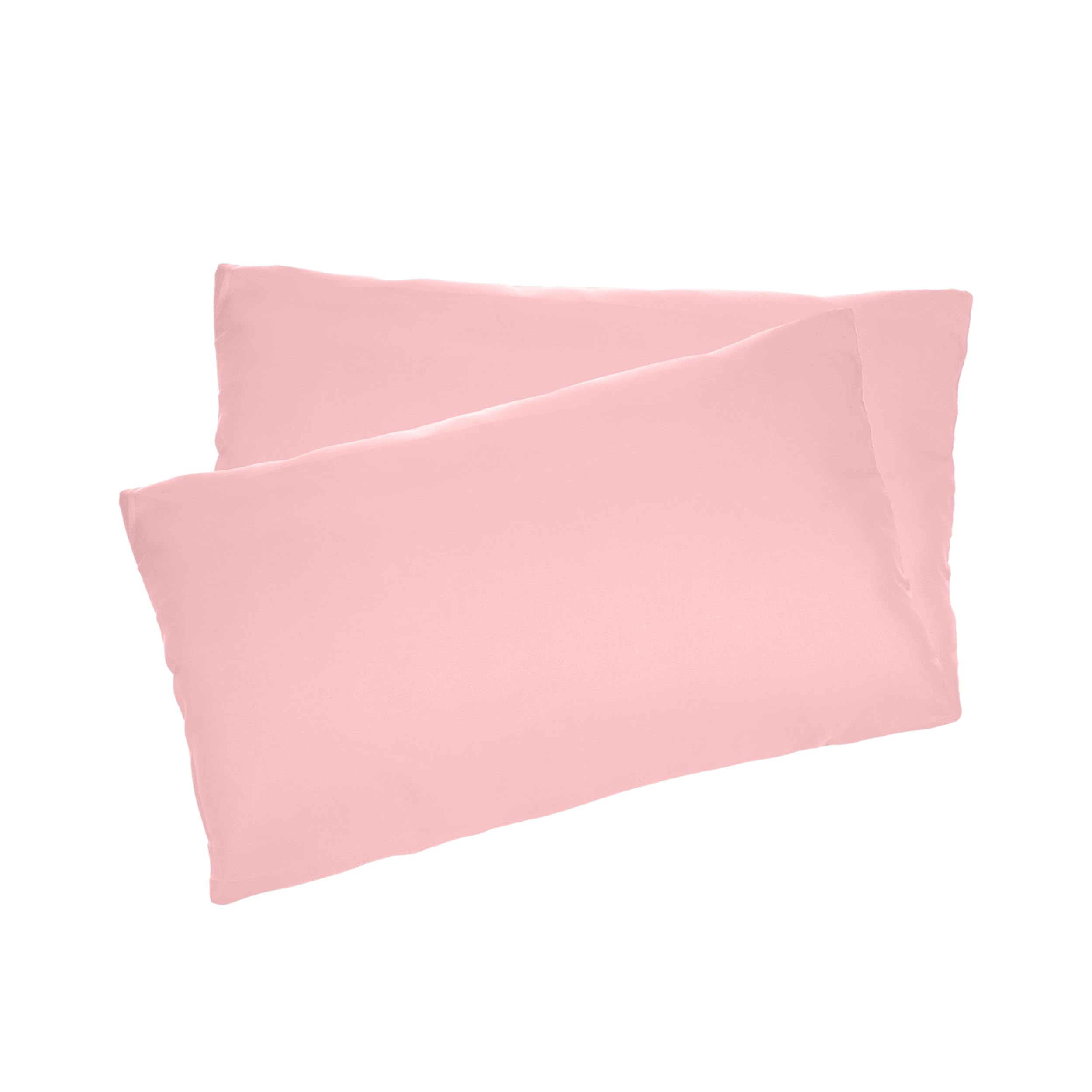 Juego de 2 Fundas Almohada, Funda Almohada 90x40 cm, Protector de Almohada, 100% Microfibra, Cierre con Cremallera, Transpirable, Extra Suave, Rosa