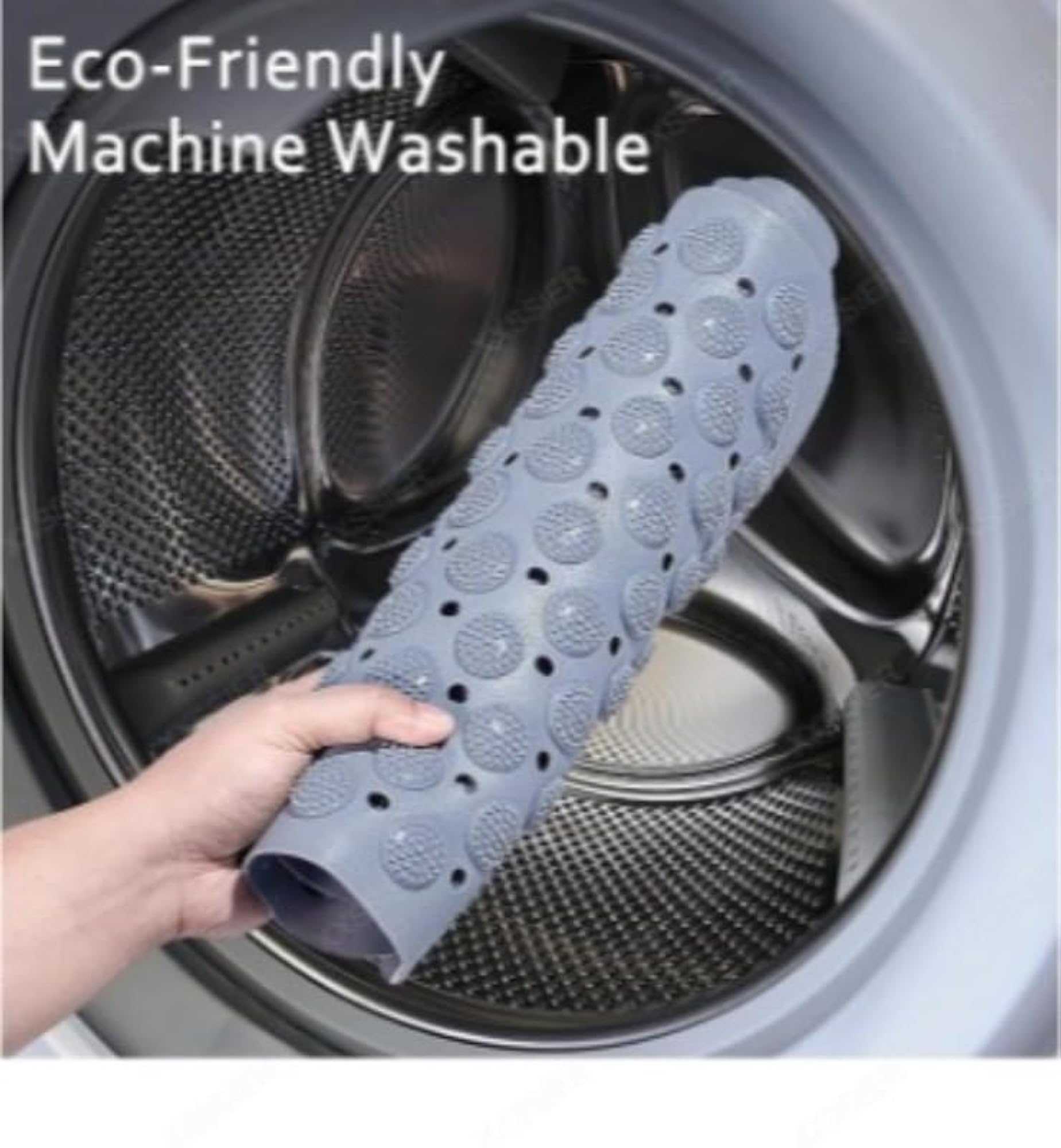 Non-Slip Bath Mat with Integrated Foot Scrub Brush