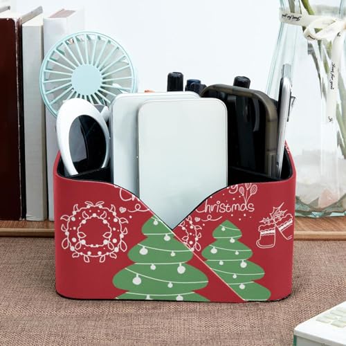 Porte-stylos sapin de Noël en bois chic à double compartiment pour bureau